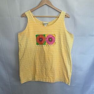 Vintage 90s Fresh Produce Gerber Daisy Graphic Cotton Tank Top